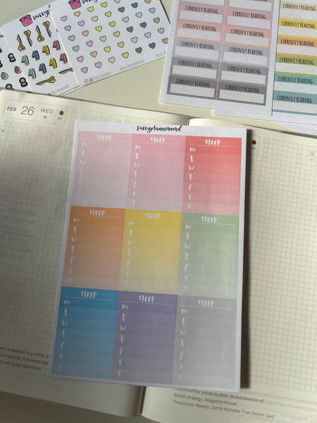 Weekly sidebar trackers // Pastels // Functional stickers