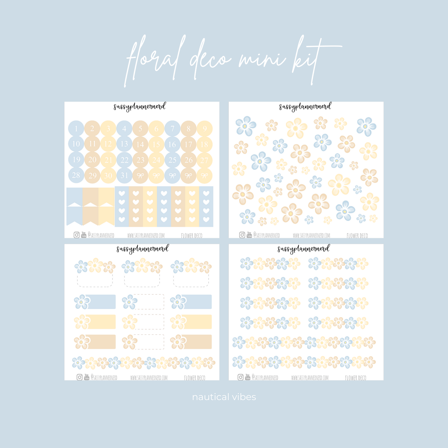 Flower deco labels | 16 colours