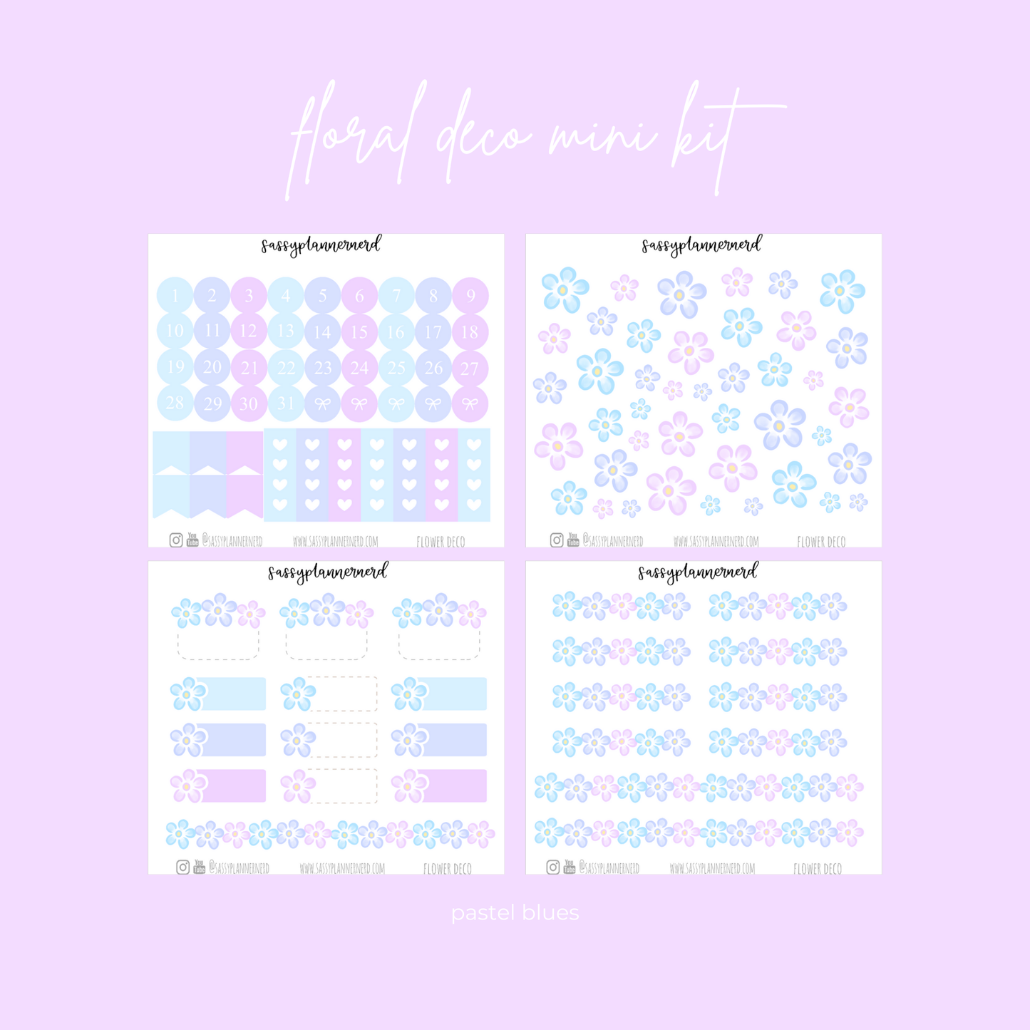 Flower deco labels | 16 colours