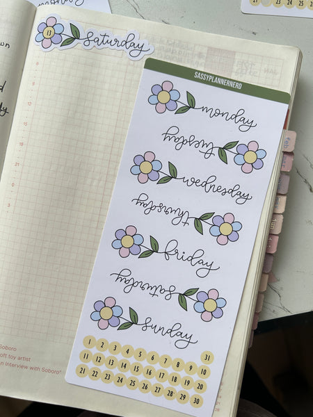 Flower datecovers - with date dots