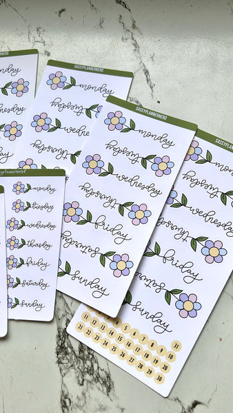 Flower datecovers - with date dots
