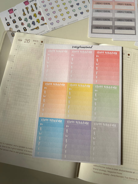 Weekly sidebar trackers // Pastels // Functional stickers