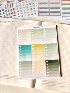 Ombre heart checklist // Functional stickers - green