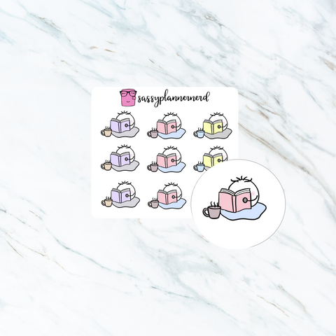 Cozy reading | Bubba Stickers