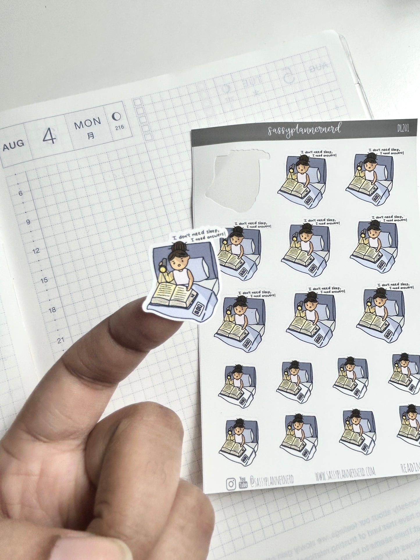 All night reading | Doodle Stickers