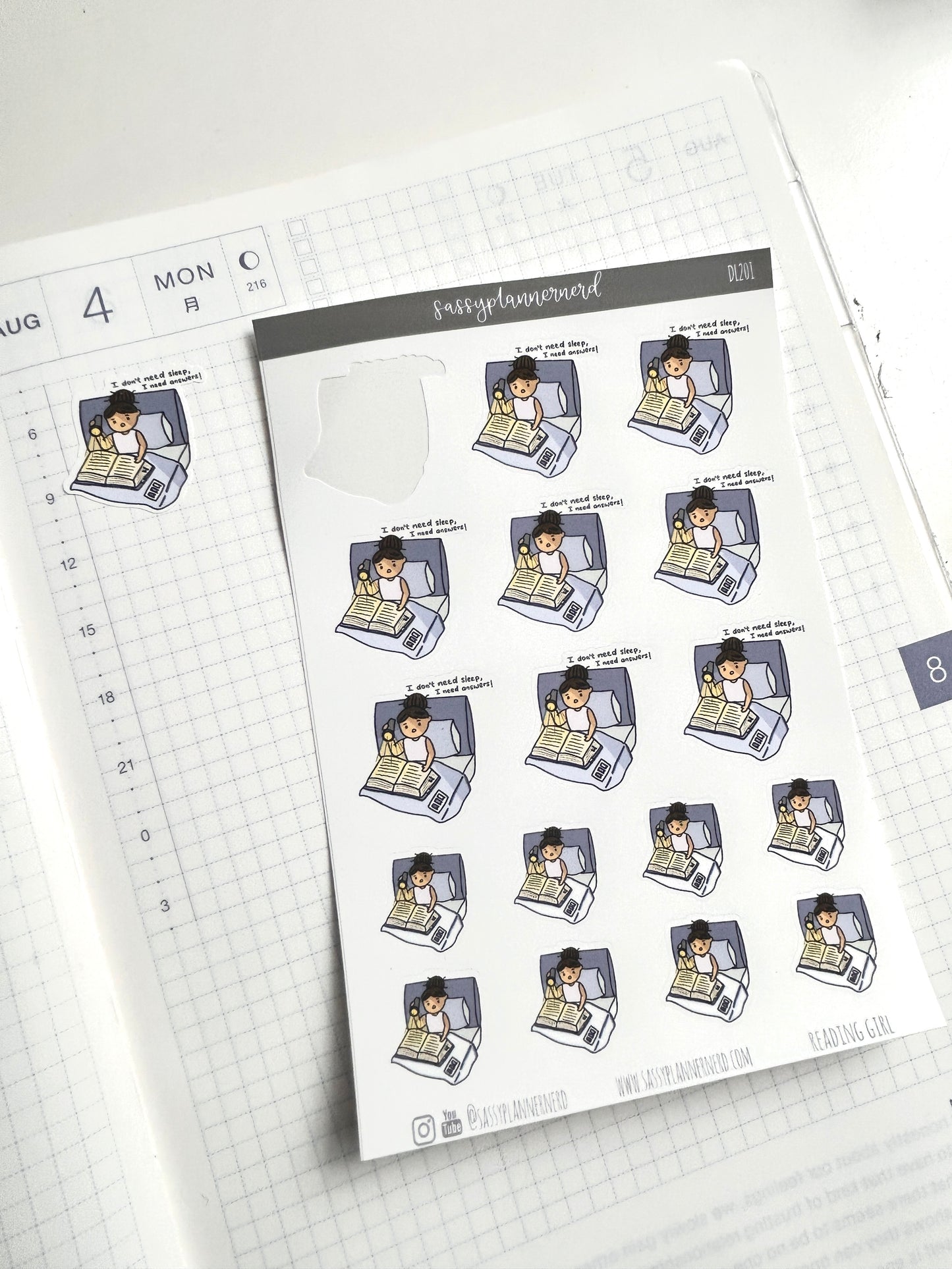 All night reading | Doodle Stickers