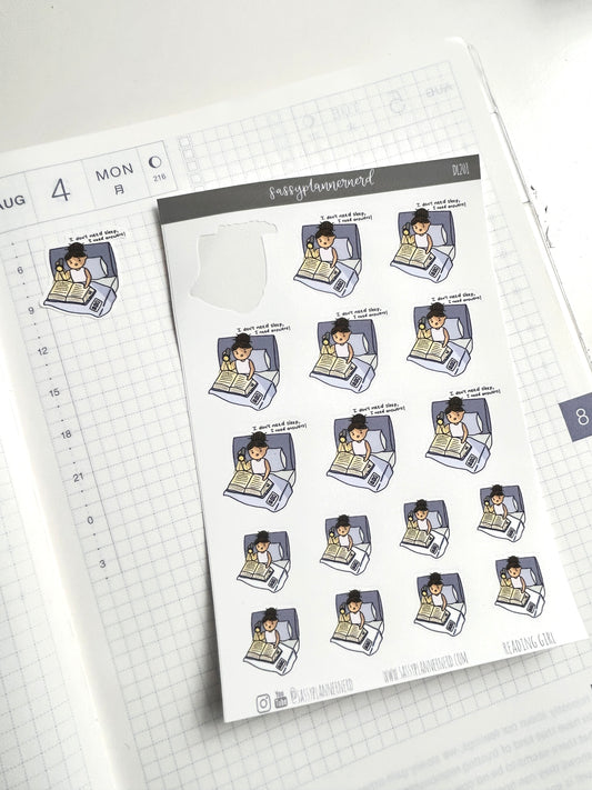 All night reading | Doodle Stickers