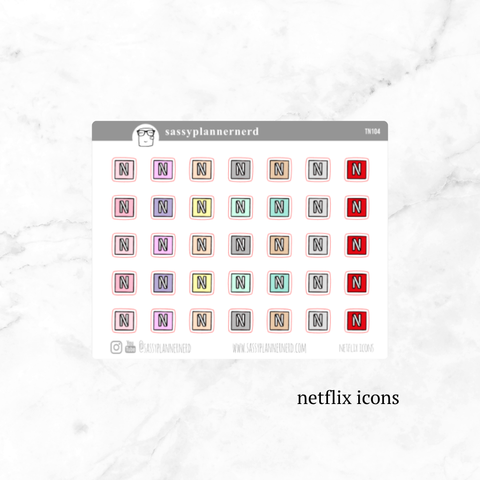 Netflix icons | tiny doodle stickers