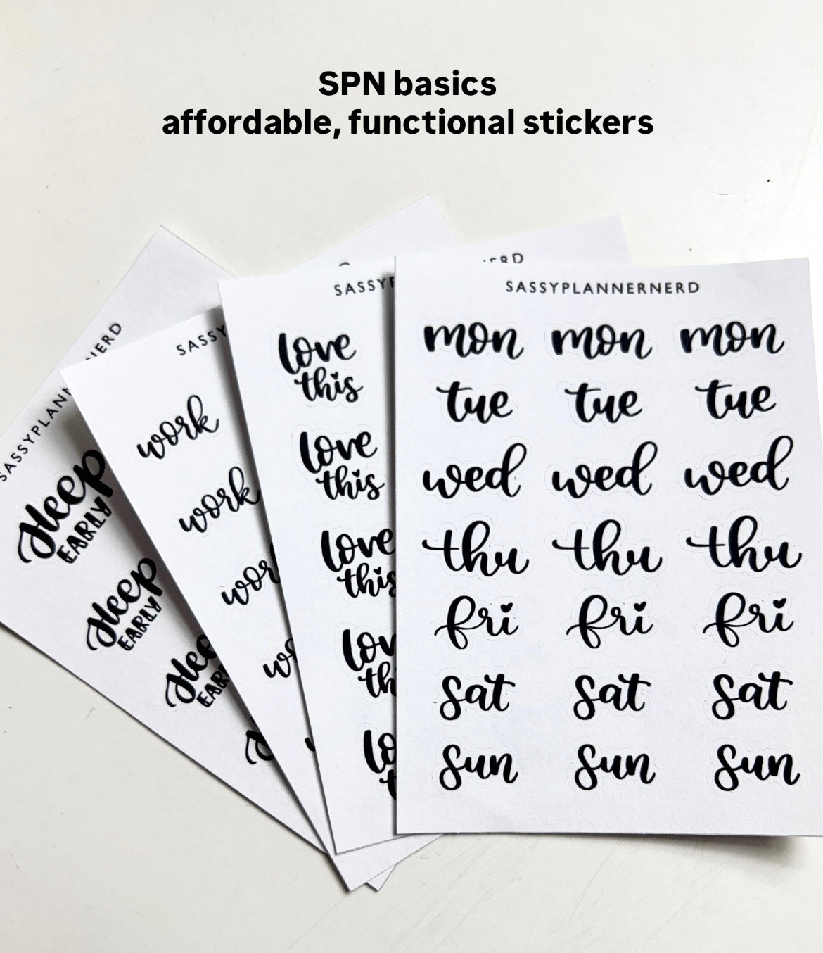 ALL 16 SPN basics | lettering stickers
