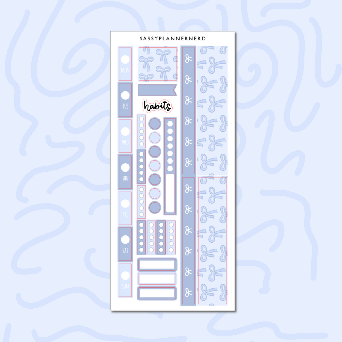 Powder Blues | Hobonichi Weeks Sticker kit - one page
