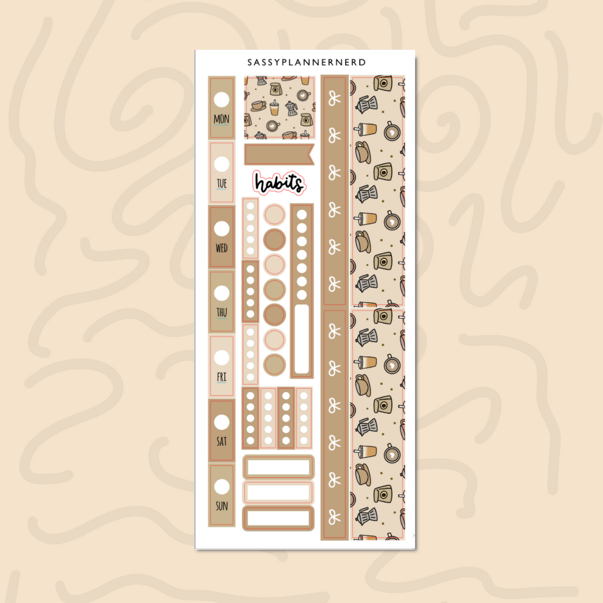 Caffeine lover | Hobonichi Weeks Sticker kit - one page