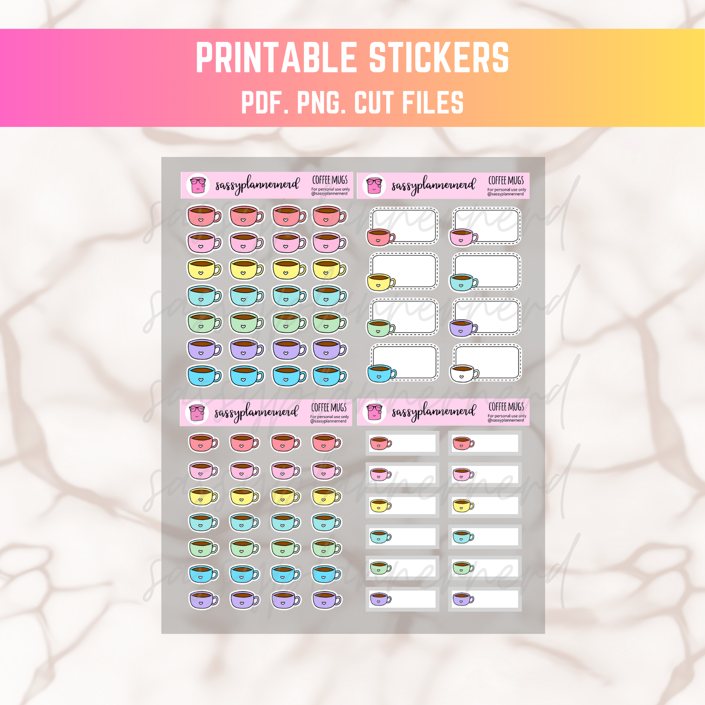 Coffee mugs small | Doodle Stickers