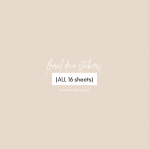 flowers deco ALL 16 sheets | premium matte