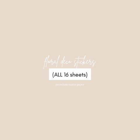 flowers deco ALL 16 sheets | premium matte