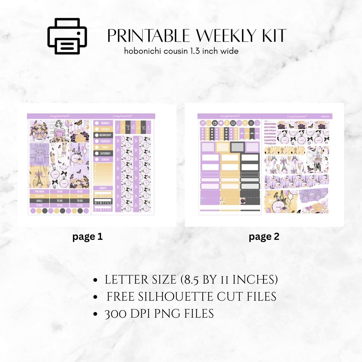 Printable Hobonichi Cousin Weekly kit - enchante’