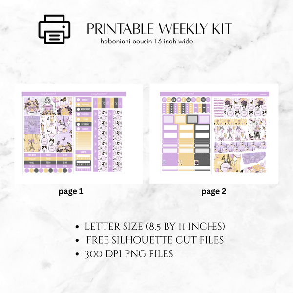 Printable Hobonichi Cousin Weekly kit - enchante’