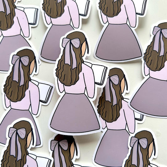 Reading girl - die cut