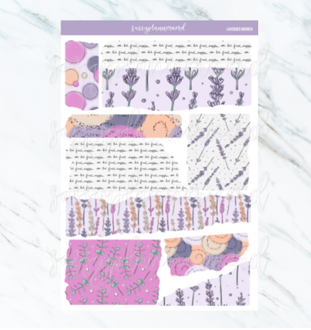 lavendar brunch // torn paper stickers