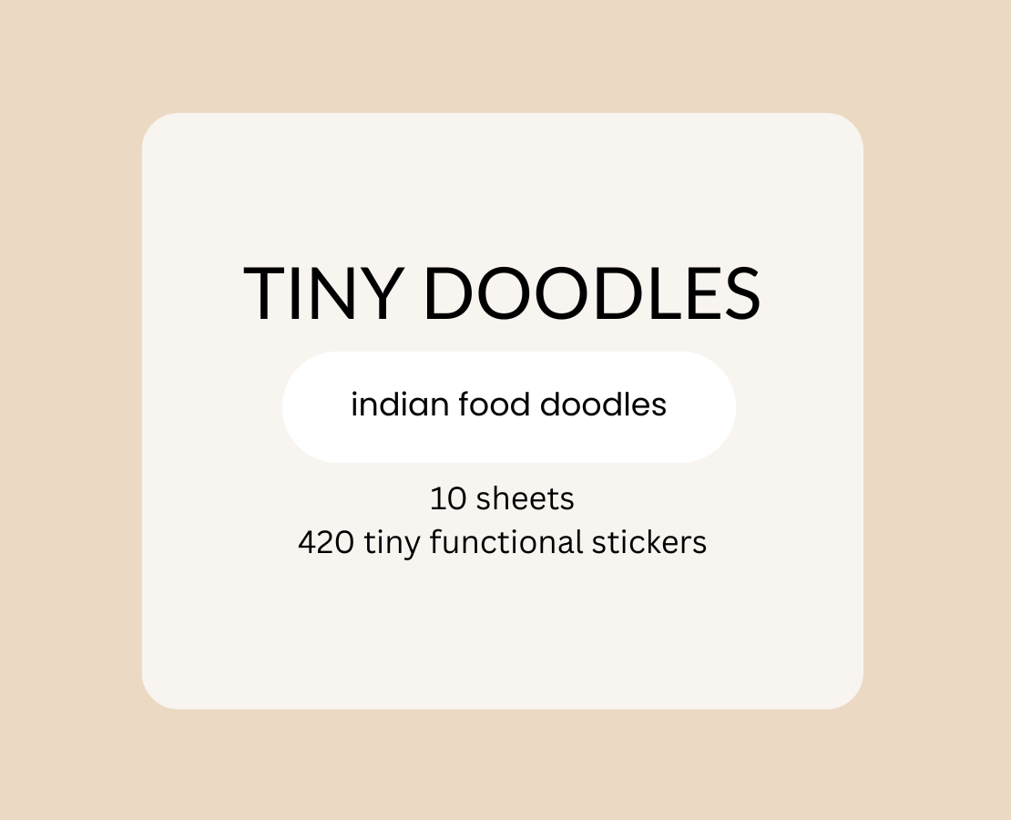 All 10 sheets | tiny doodle stickers - indian food
