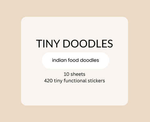 All 10 sheets | tiny doodle stickers - indian food