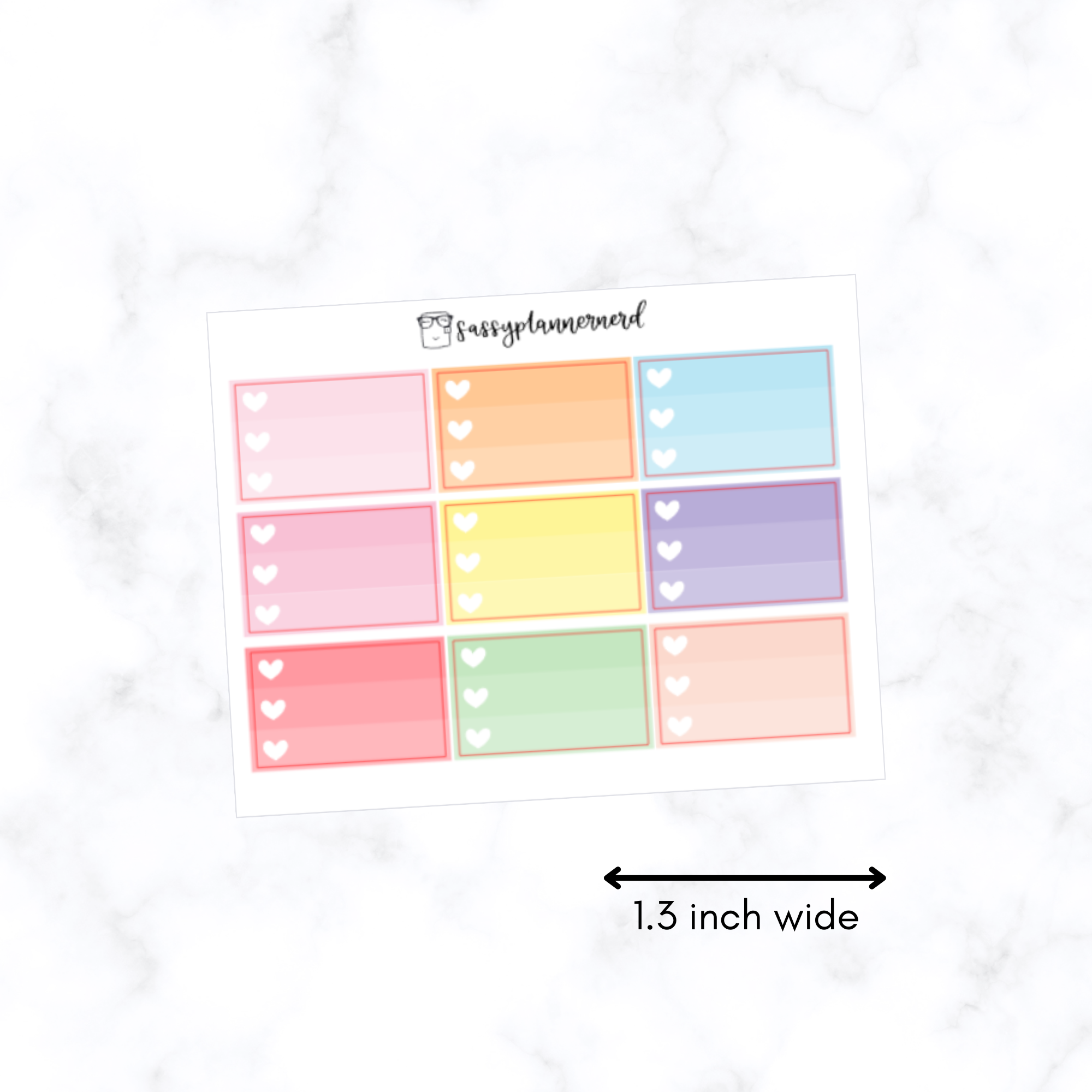 Ombre Heart Checklist // Functional stickers