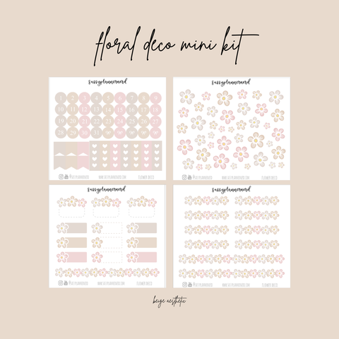 beige aesthetic flowers | mini kit