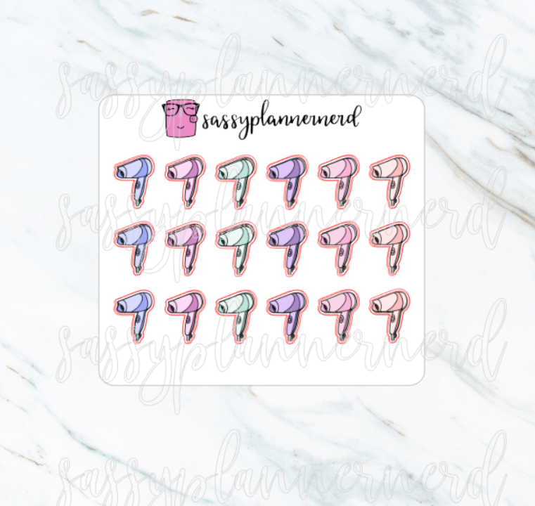 Hair Dryer Multicolor | Doodle Stickers