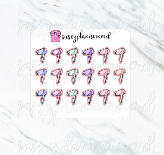 Hair Dryer Multicolor | Doodle Stickers
