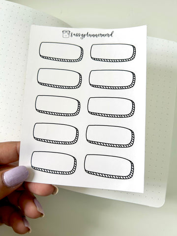 Doodle quarter box // bullet journal style // Functional stickers