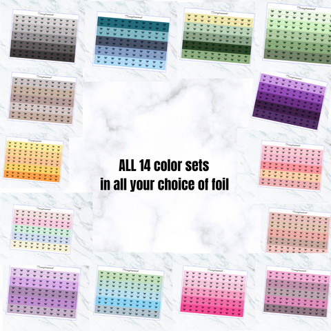 BUNDLE Foiled Bow Washi Stickers // ALL 14 color sets