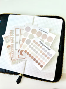 Boho Beige Stickers // Functional BUNDLE // (All 8 Sticker sheets) // Functional stickers