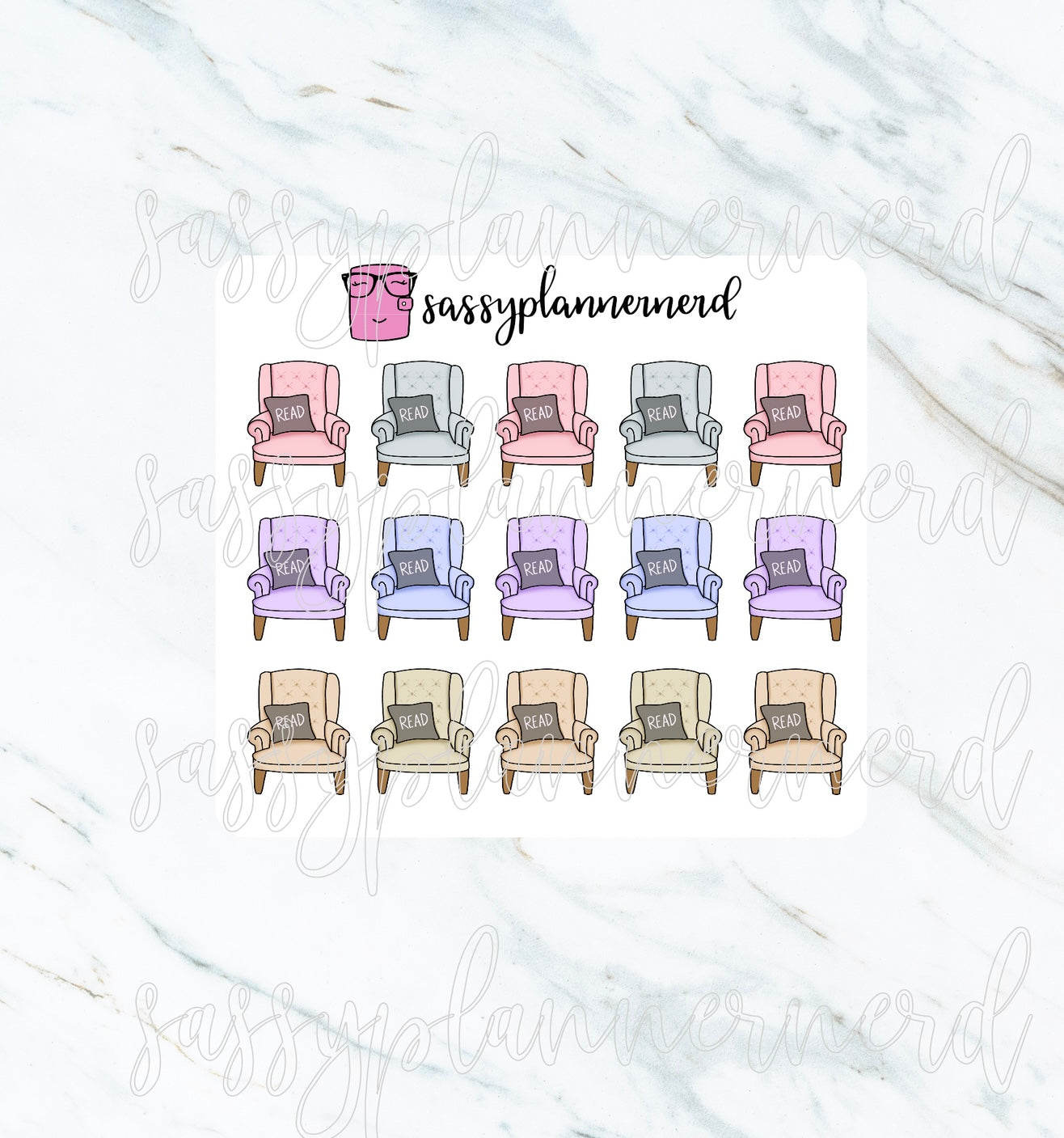 Reading Chair Small | Doodle Stickers