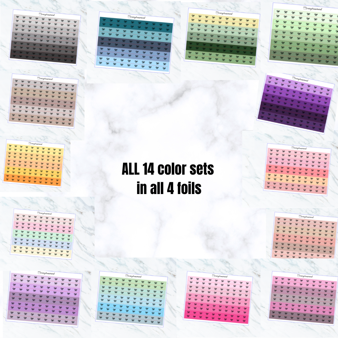 *56 sheets* All 4 foils BUNDLE Foiled Bow Washi Stickers // ALL 14 color sets