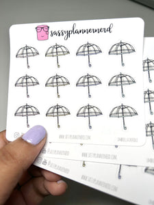 Umbrella Doodle Stickers