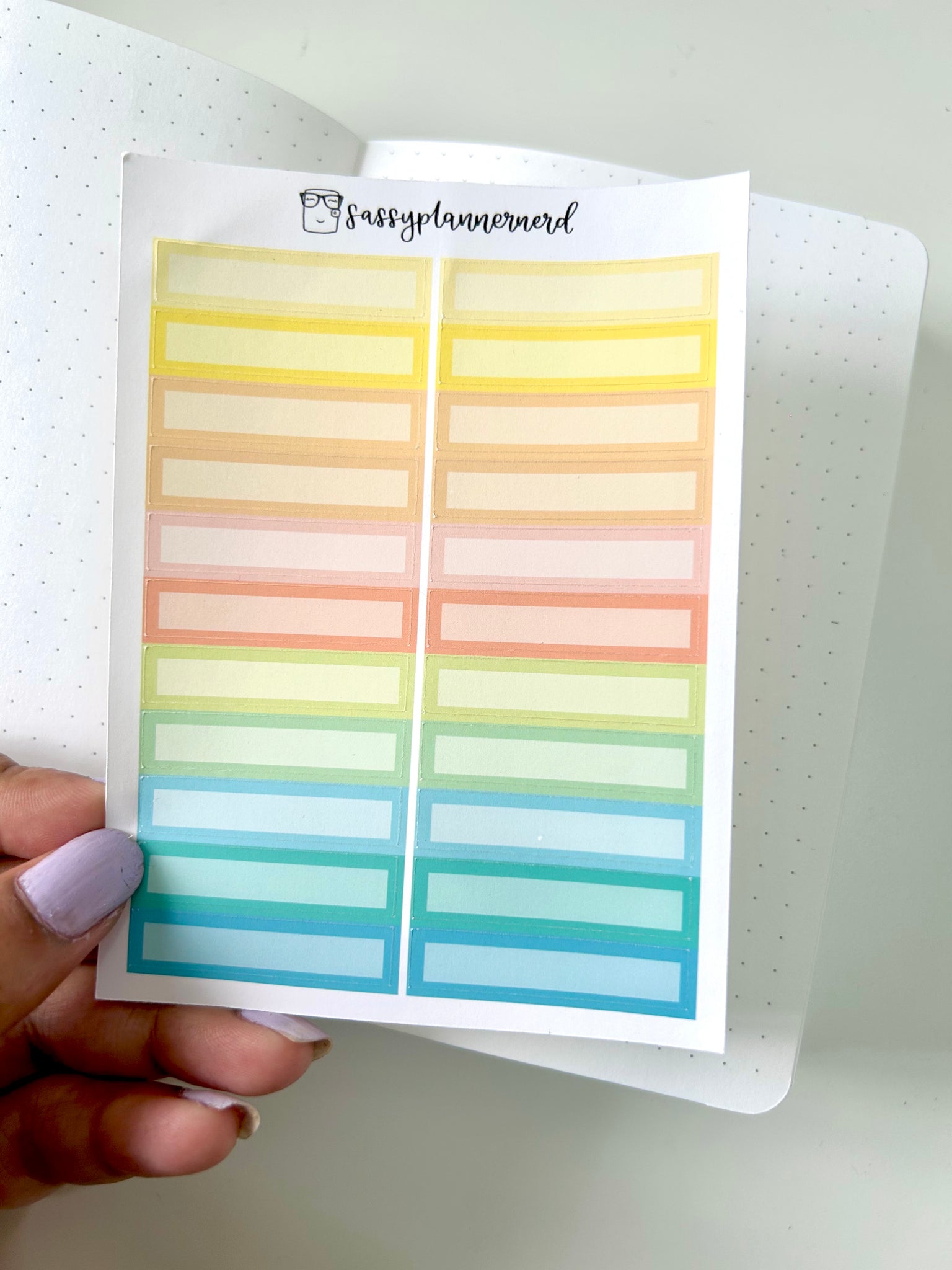 Warm Skinny labels // Rainbow Pastels // Functional stickers