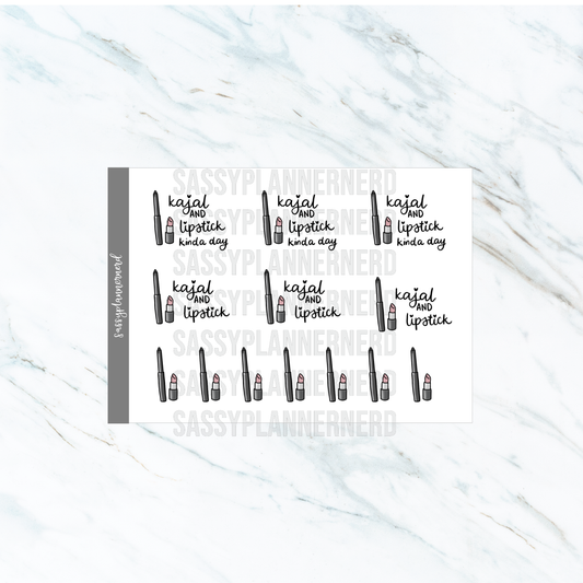 kajal and lipstick | Doodle Stickers
