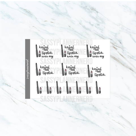 kajal and lipstick | Doodle Stickers