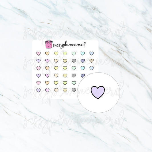 Pastel hearts (tiny) | doodle stickers