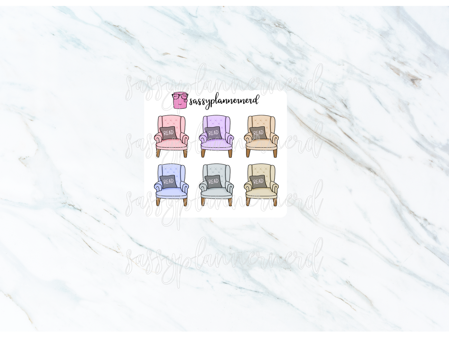 Reading Chair Big | Doodle Stickers