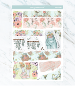 spring blossoms // torn paper stickers