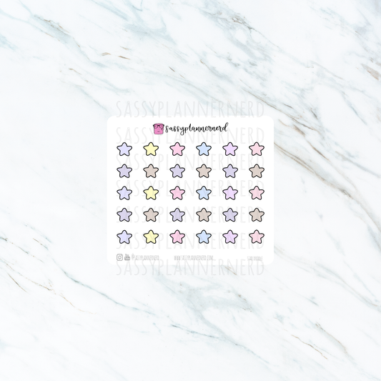Pastel Stars | Doodle Stickers