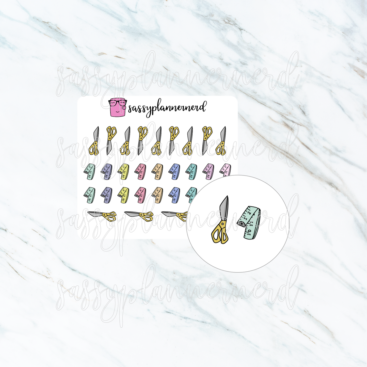 Tailor accessories | doodle stickers