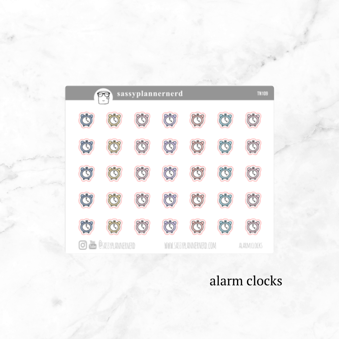 alarm clocks | tiny doodle stickers