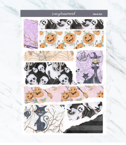 trick or treat // torn paper stickers