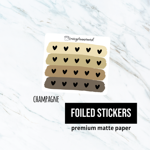 Champagne problems // Heart icon // Foiled planner stickers