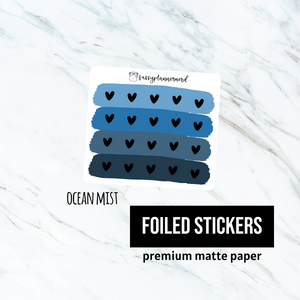 Ocean Mist // Heart icon // Foiled planner stickers