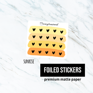 Sunrise Yellow // Heart icon // Foiled planner stickers