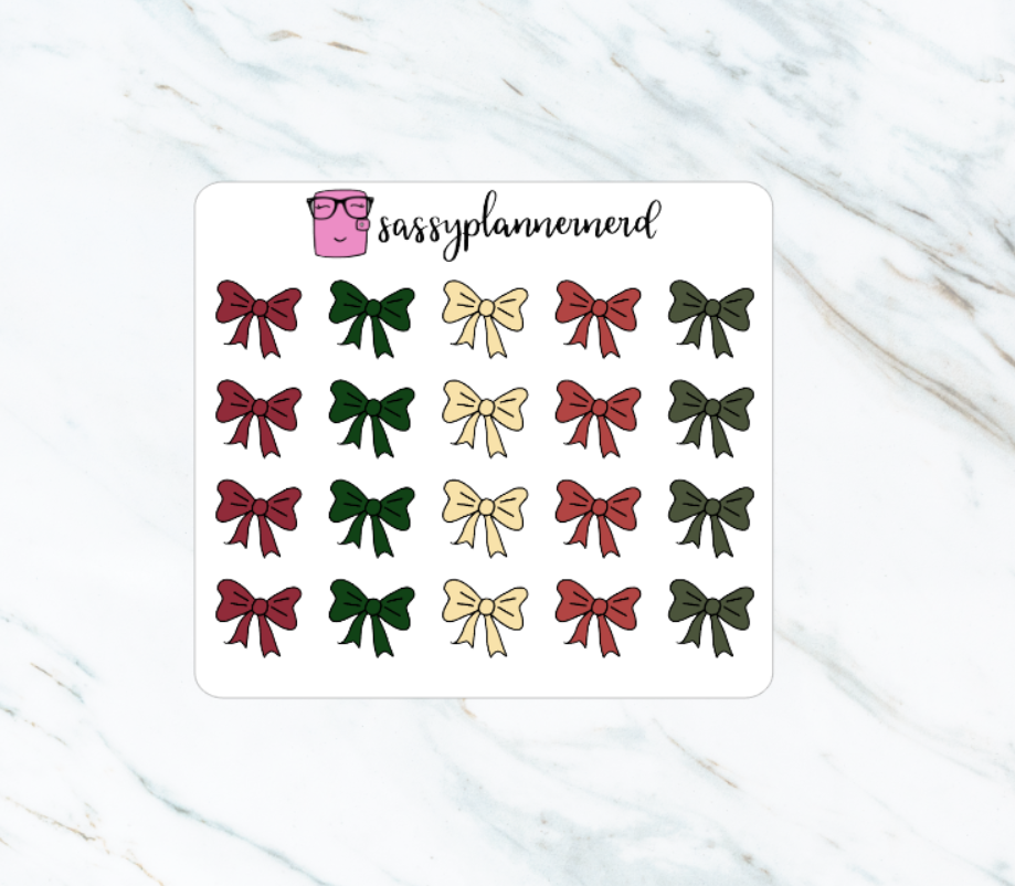 Christmas Bows | Doodle Stickers
