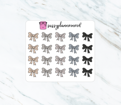 Neutral Bows | Doodle Stickers