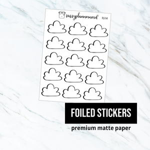 Cloud label (1 inch wide) // Foiled Stickers // Functional Planner Stickers